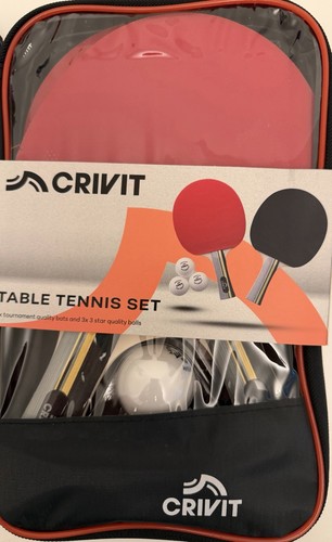 Table tennis set featuring - table,